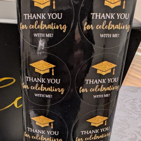 Grad Party Supplies! Water Bottle Covers, Card Holder, Cake Topper, & Favor Seal - Picture 2 of 4